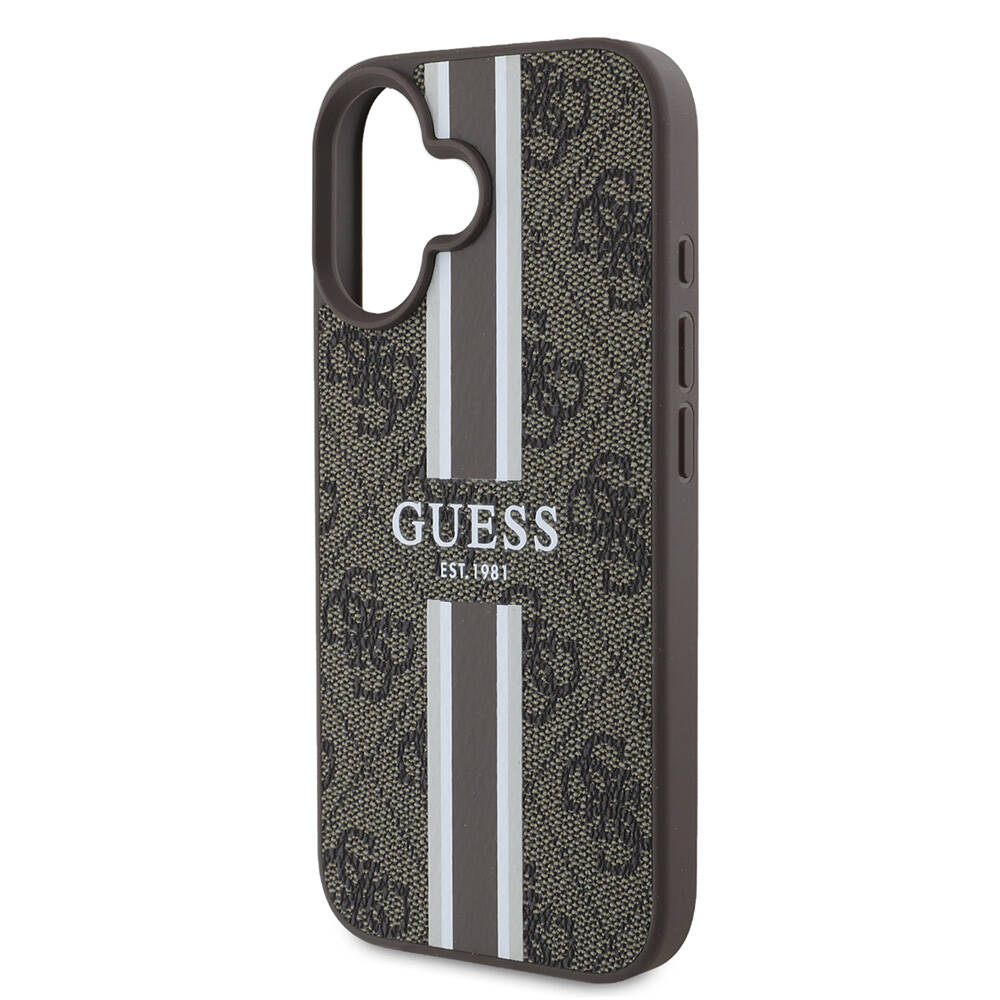 Apple iPhone 16 Plus Kılıf Guess Orjinal Lisanslı M-safe Şarj Özellikli 4G Şerit Tasarımlı Printed Kapak - Görsel 7