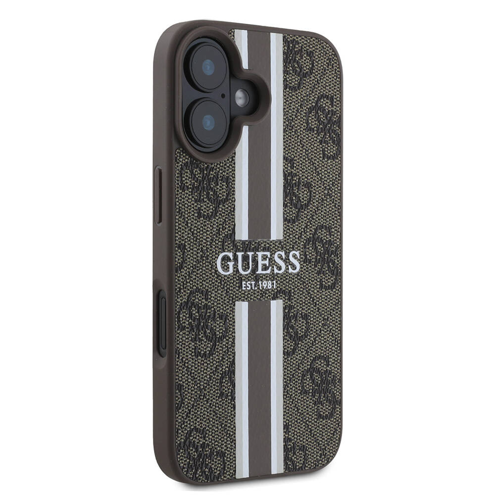 Apple iPhone 16 Plus Kılıf Guess Orjinal Lisanslı M-safe Şarj Özellikli 4G Şerit Tasarımlı Printed Kapak - Görsel 6
