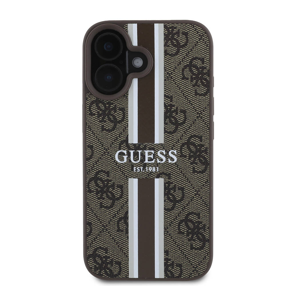 Apple iPhone 16 Plus Kılıf Guess Orjinal Lisanslı M-safe Şarj Özellikli 4G Şerit Tasarımlı Printed Kapak - Görsel 4