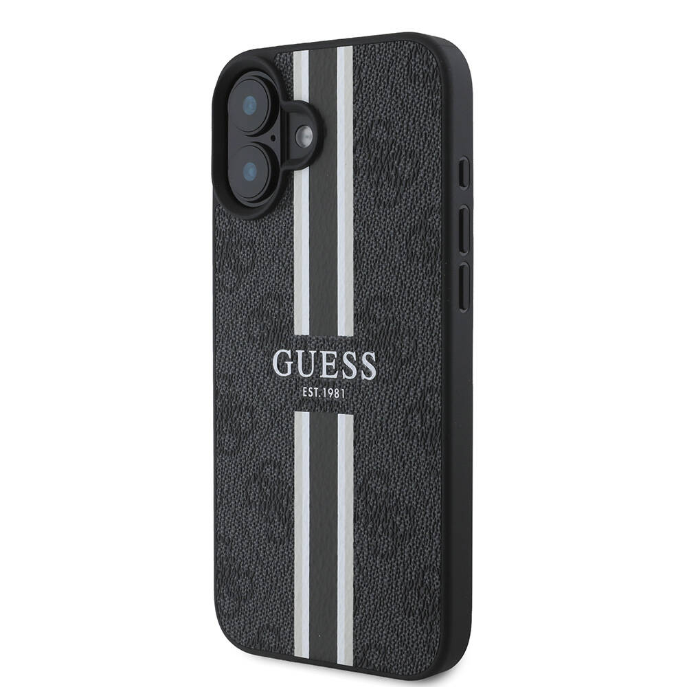 Apple iPhone 16 Plus Kılıf Guess Orjinal Lisanslı M-safe Şarj Özellikli 4G Şerit Tasarımlı Printed Kapak - Görsel 9