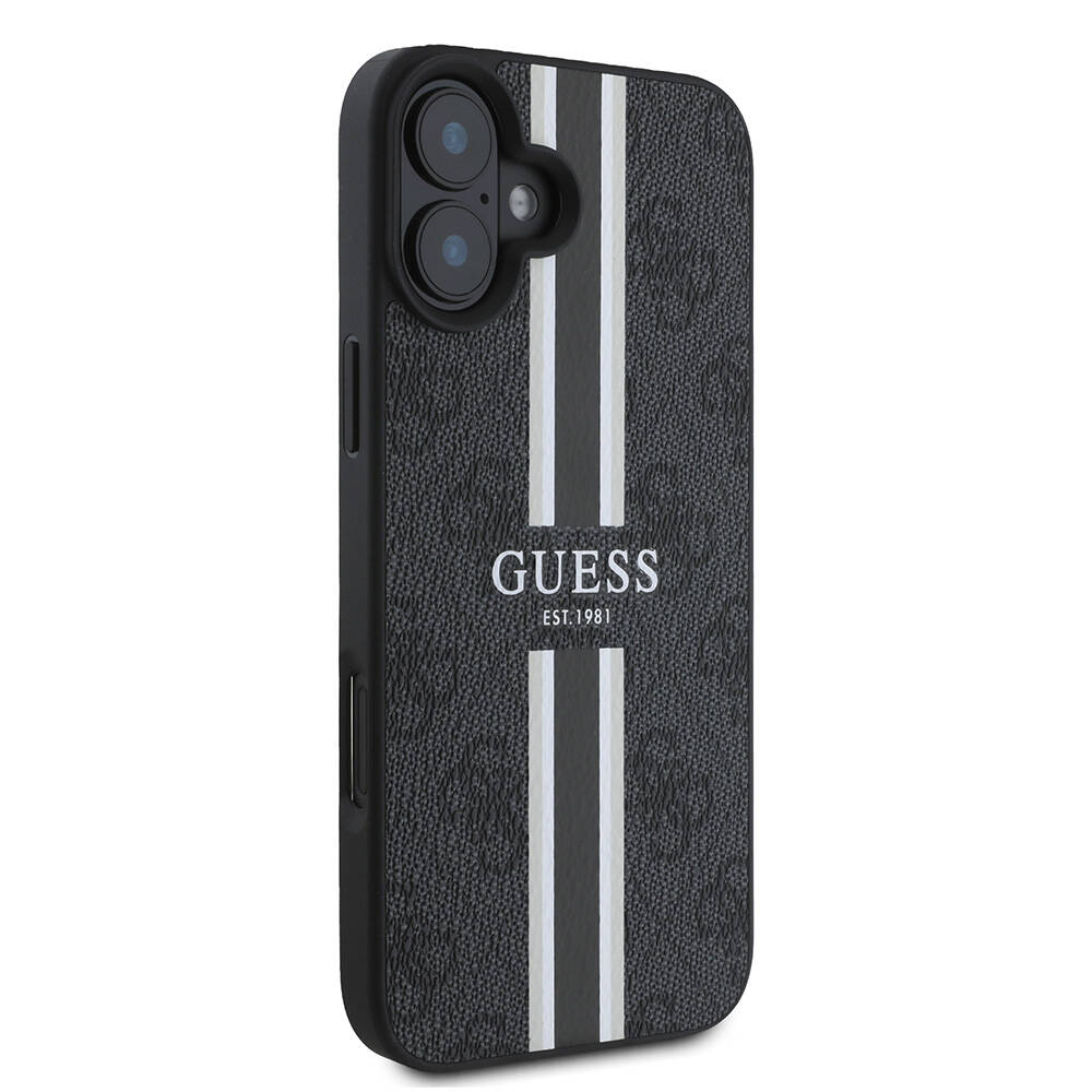 Apple iPhone 16 Plus Kılıf Guess Orjinal Lisanslı M-safe Şarj Özellikli 4G Şerit Tasarımlı Printed Kapak - Görsel 11