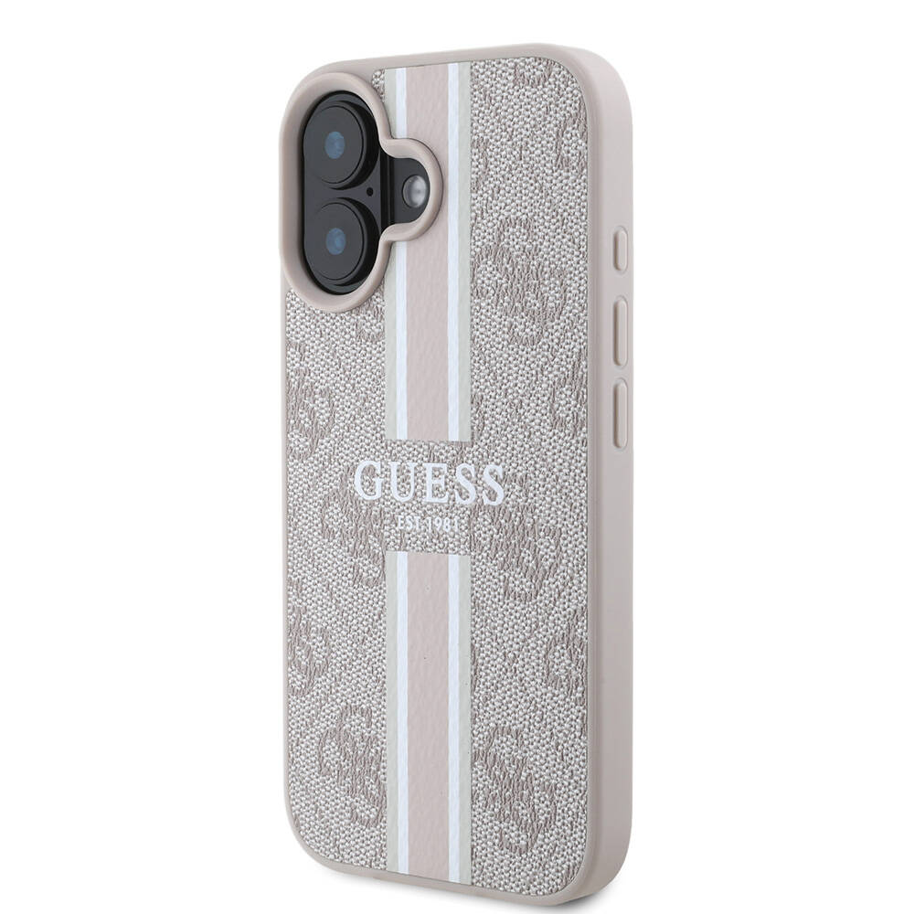 Apple iPhone 16 Plus Kılıf Guess Orjinal Lisanslı M-safe Şarj Özellikli 4G Şerit Tasarımlı Printed Kapak - Görsel 16