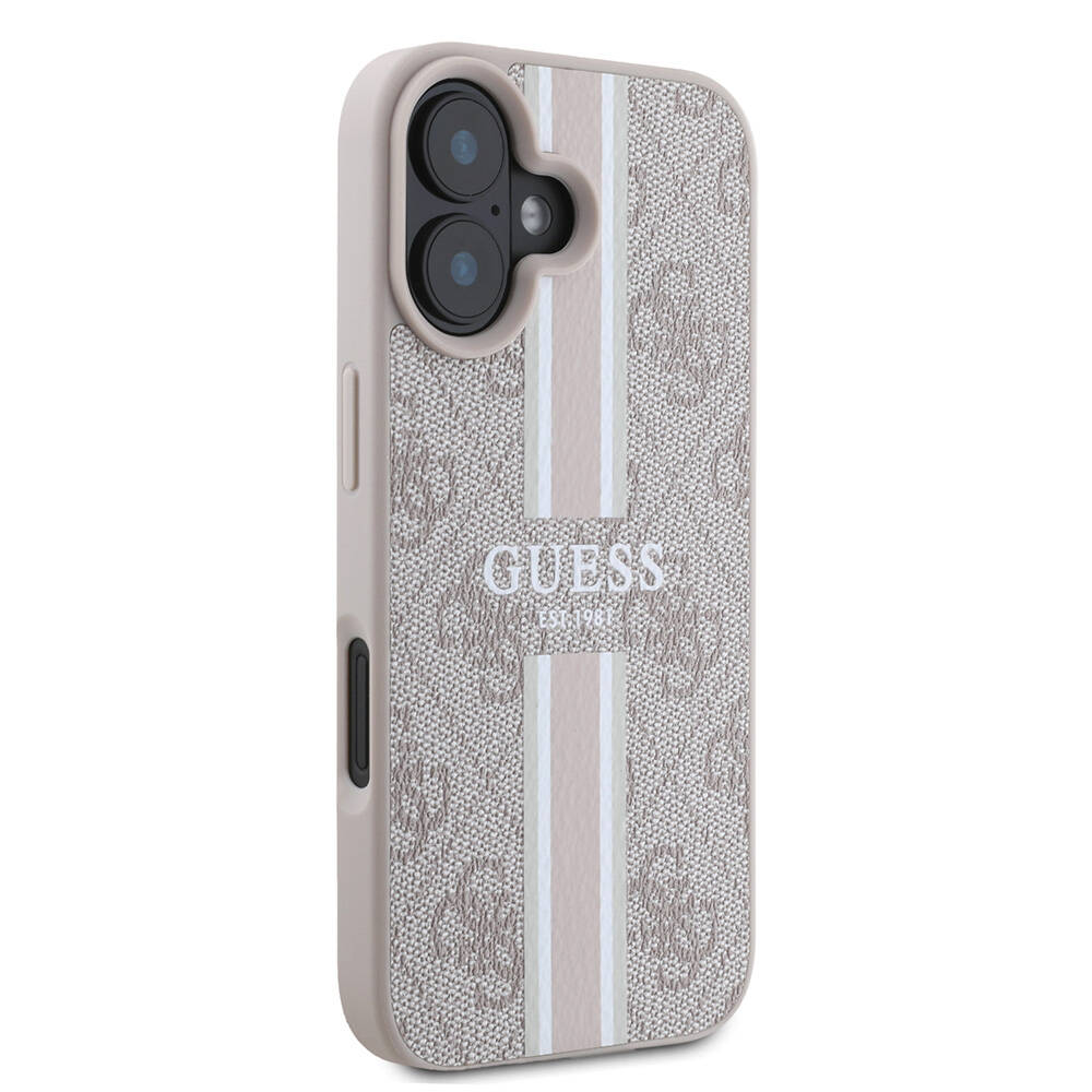Apple iPhone 16 Plus Kılıf Guess Orjinal Lisanslı M-safe Şarj Özellikli 4G Şerit Tasarımlı Printed Kapak - Görsel 18