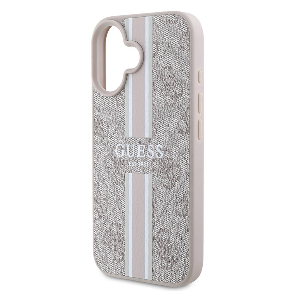 Apple iPhone 16 Plus Kılıf Guess Orjinal Lisanslı M-safe Şarj Özellikli 4G Şerit Tasarımlı Printed Kapak - Görsel 20