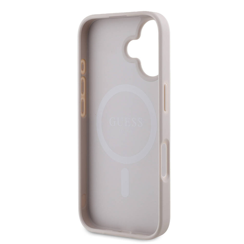 Apple iPhone 16 Plus Kılıf Guess Orjinal Lisanslı M-safe Şarj Özellikli 4G Şerit Tasarımlı Printed Kapak - Görsel 21