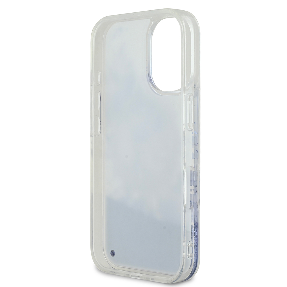 Apple iPhone 16 Plus Kılıf Guess Orjinal Lisanslı M-safe Şarj Özellikli Sıvılı Simli Çiçek Desenli Kapak - Görsel 21