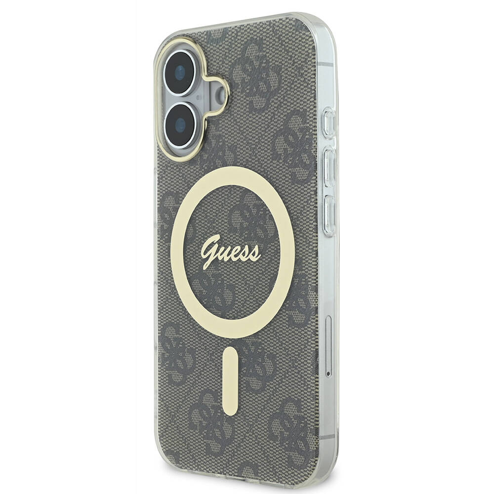 Apple iPhone 16 Plus Kılıf Guess Orjinal Lisanslı M-safe Şarj Özellikli Yazı Logolu 4G Desenli Kapak - Görsel 2