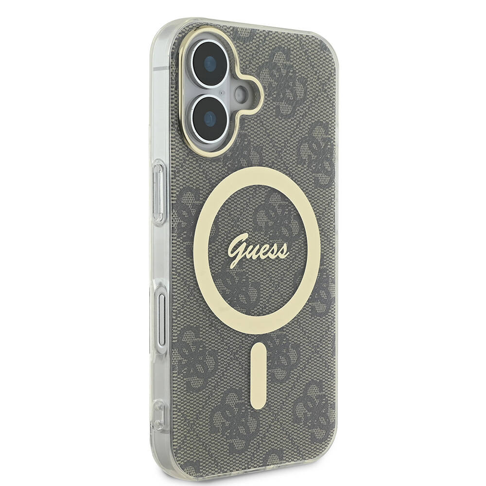 Apple iPhone 16 Plus Kılıf Guess Orjinal Lisanslı M-safe Şarj Özellikli Yazı Logolu 4G Desenli Kapak - Görsel 4