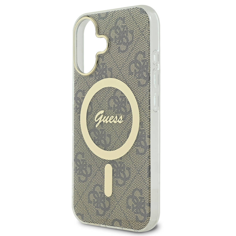 Apple iPhone 16 Plus Kılıf Guess Orjinal Lisanslı M-safe Şarj Özellikli Yazı Logolu 4G Desenli Kapak - Görsel 6