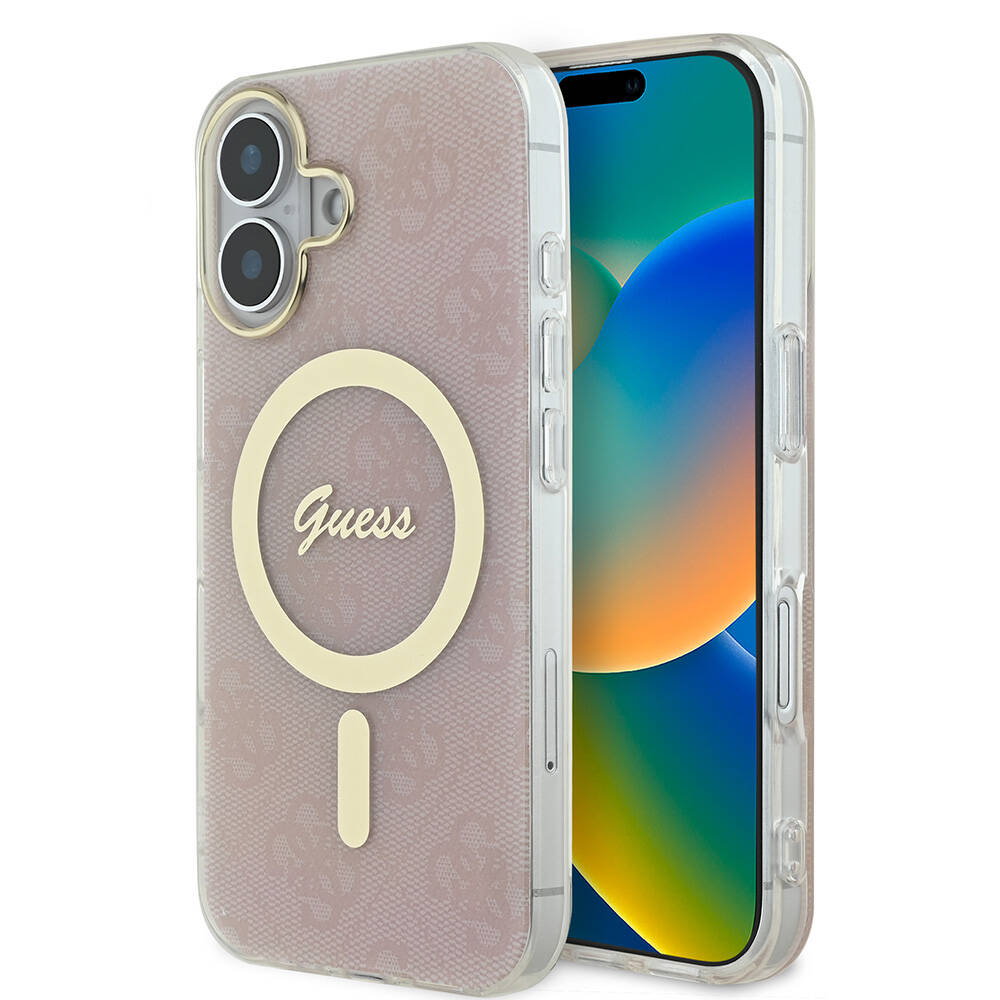 Apple iPhone 16 Plus Kılıf Guess Orjinal Lisanslı M-safe Şarj Özellikli Yazı Logolu 4G Desenli Kapak - Görsel 9