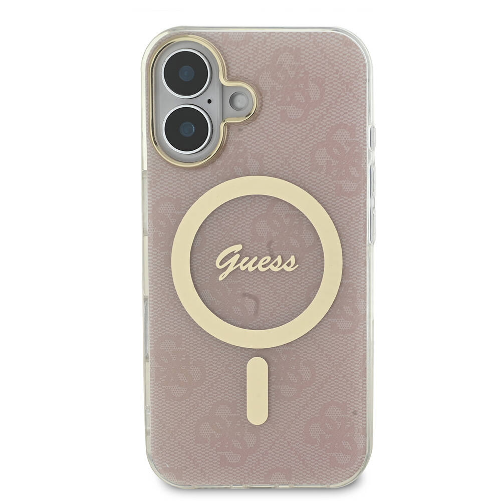 Apple iPhone 16 Plus Kılıf Guess Orjinal Lisanslı M-safe Şarj Özellikli Yazı Logolu 4G Desenli Kapak - Görsel 11