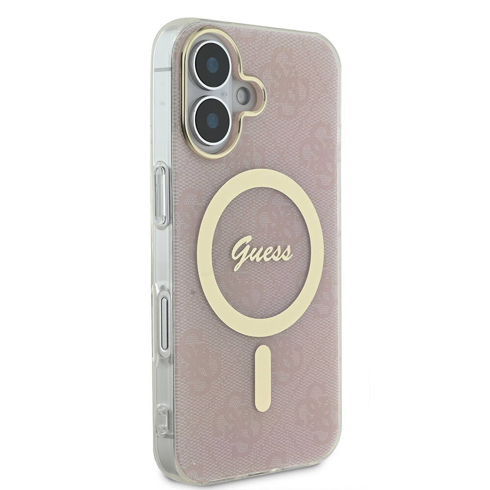 Apple iPhone 16 Plus Kılıf Guess Orjinal Lisanslı M-safe Şarj Özellikli Yazı Logolu 4G Desenli Kapak - Görsel 12