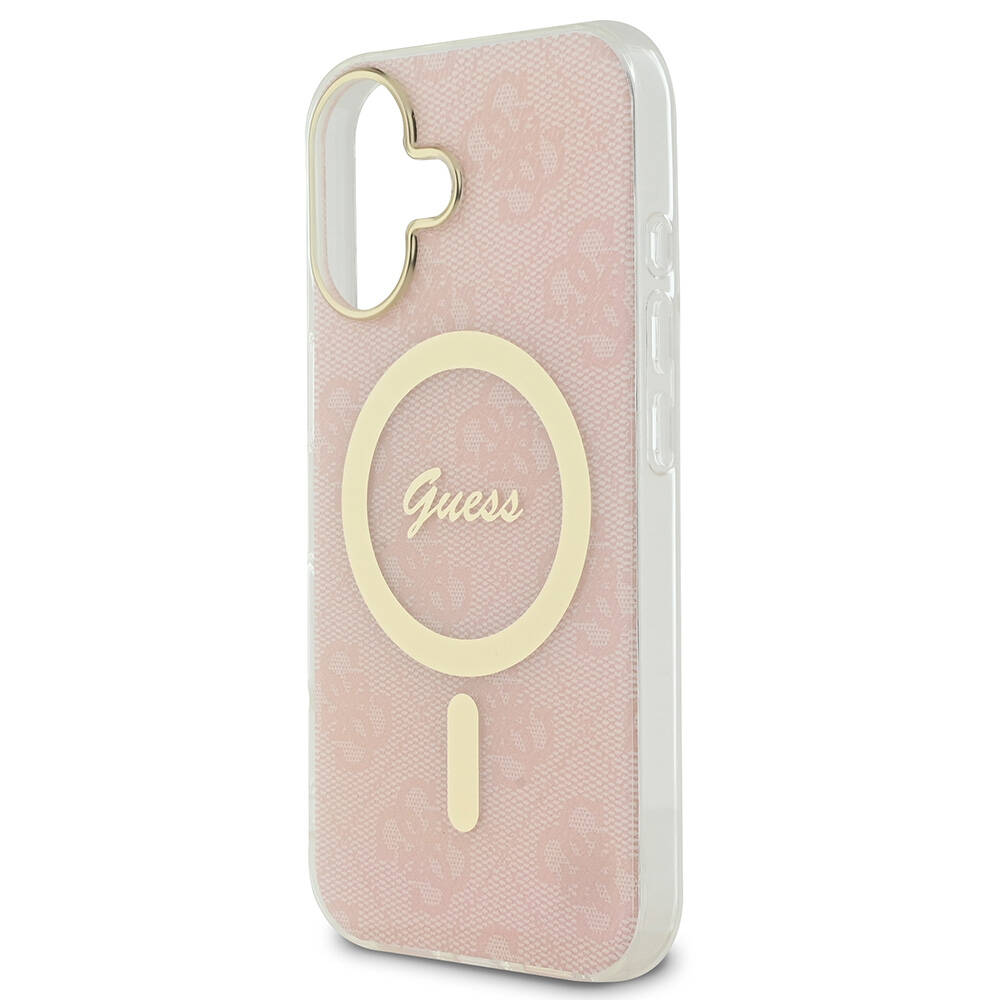 Apple iPhone 16 Plus Kılıf Guess Orjinal Lisanslı M-safe Şarj Özellikli Yazı Logolu 4G Desenli Kapak - Görsel 14