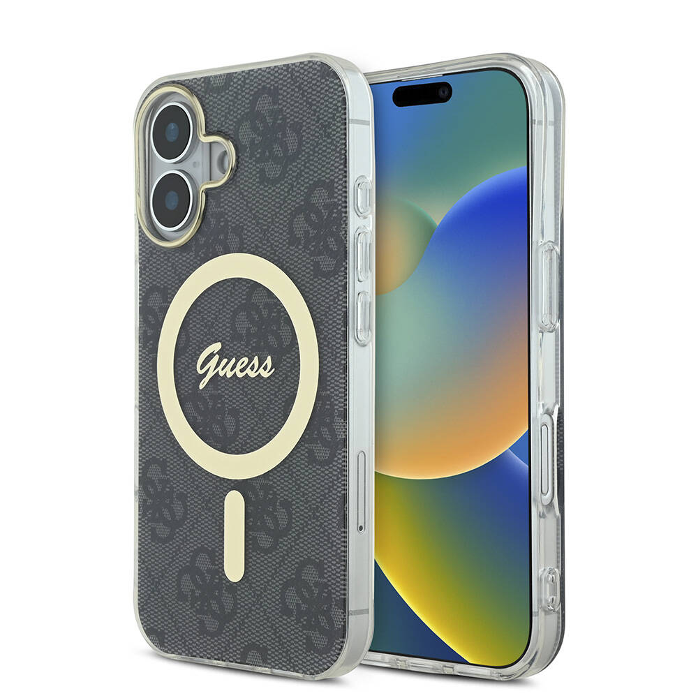 Apple iPhone 16 Plus Kılıf Guess Orjinal Lisanslı M-safe Şarj Özellikli Yazı Logolu 4G Desenli Kapak - Görsel 17
