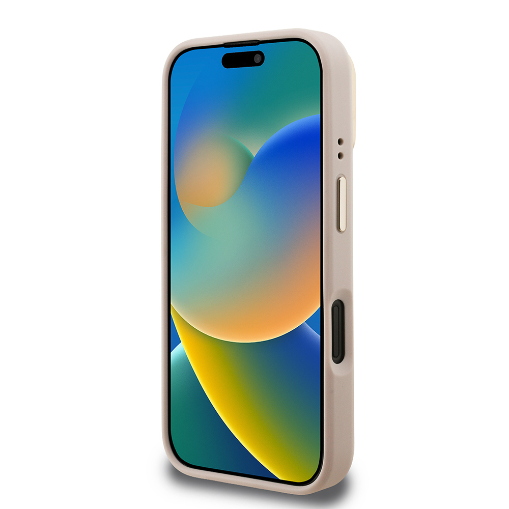 Apple iPhone 16 Plus Kılıf Guess Orjinal Lisanslı PU Deri 4G Desenli Metal Büyük 4G ve Yazı Logolu Kamera Standlı Kapak - Görsel 12