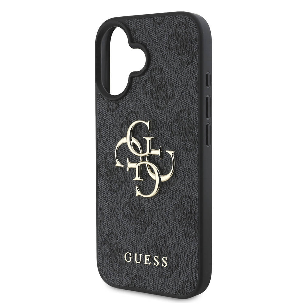 Apple iPhone 16 Plus Kılıf Guess Orjinal Lisanslı PU Deri 4G Desenli Metal Büyük 4G ve Yazı Logolu Kapak - Görsel 6