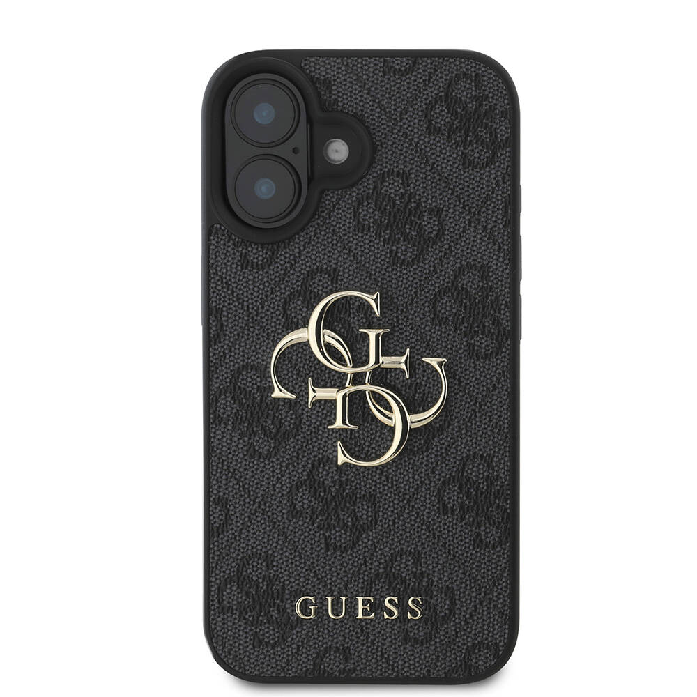 Apple iPhone 16 Plus Kılıf Guess Orjinal Lisanslı PU Deri 4G Desenli Metal Büyük 4G ve Yazı Logolu Kapak - Görsel 3