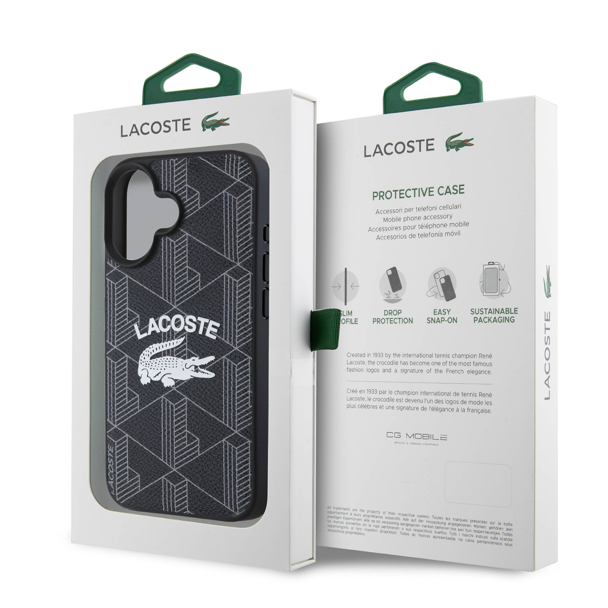 Apple iPhone 16 Plus Kılıf Lacoste Orjinal Lisanslı M-safe Şarj Özellikli Mono Vintage Logo Kapak - Görsel 8