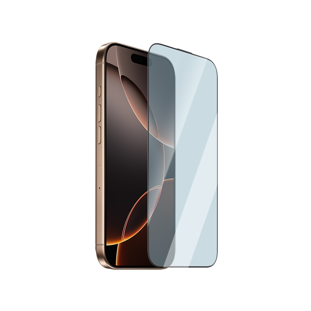 Apple iPhone 16 Pro CaseWorld 3D Eyesafe Mavi Işık Teknolojili 0.15mm Temperli Cam Ekran Koruyucu + Uygulama Aparatı - Görsel 4