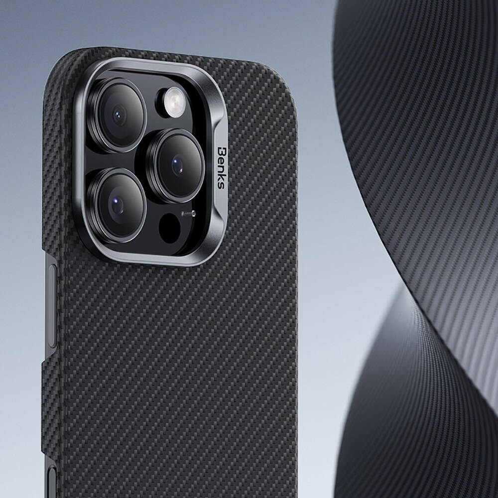 Apple iPhone 16 Pro Kılıf Benks M-safe Şarj Özellikli Magnetik ArmorAir 600D Kevlar Fiber Kapak - Görsel 4