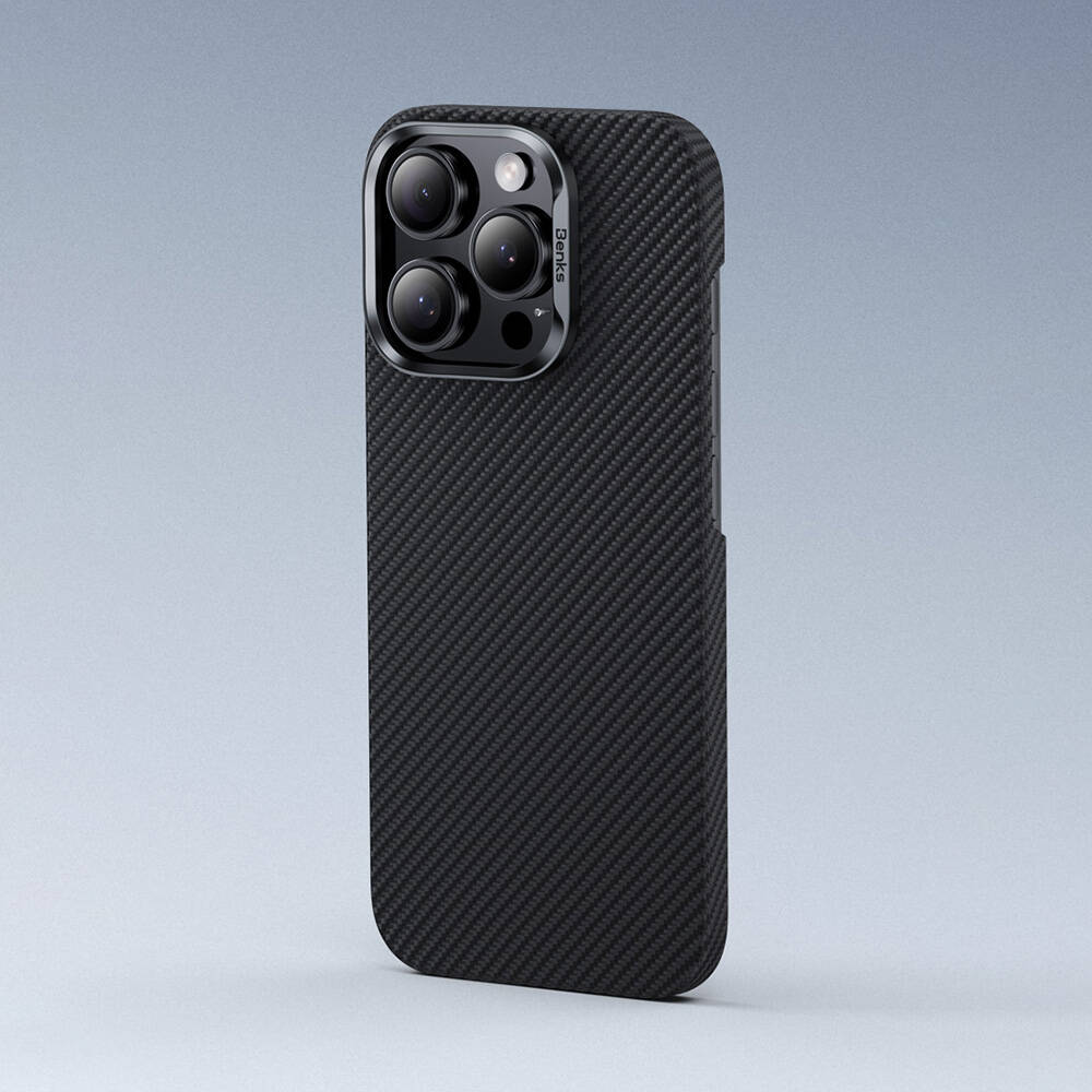 Apple iPhone 16 Pro Kılıf Benks M-safe Şarj Özellikli Magnetik ArmorAir 600D Kevlar Fiber Kapak - Görsel 5