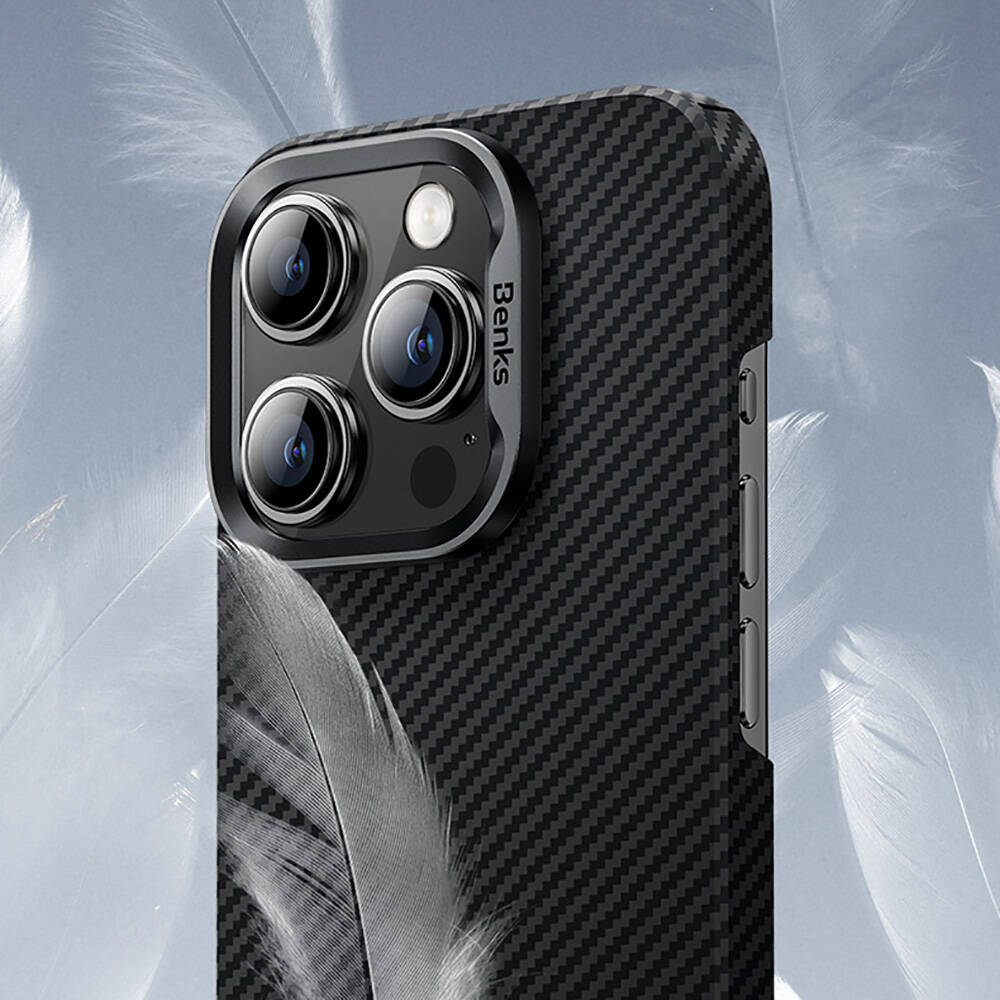 Apple iPhone 16 Pro Kılıf Benks M-safe Şarj Özellikli Magnetik ArmorAir 600D Kevlar Fiber Kapak - Görsel 7