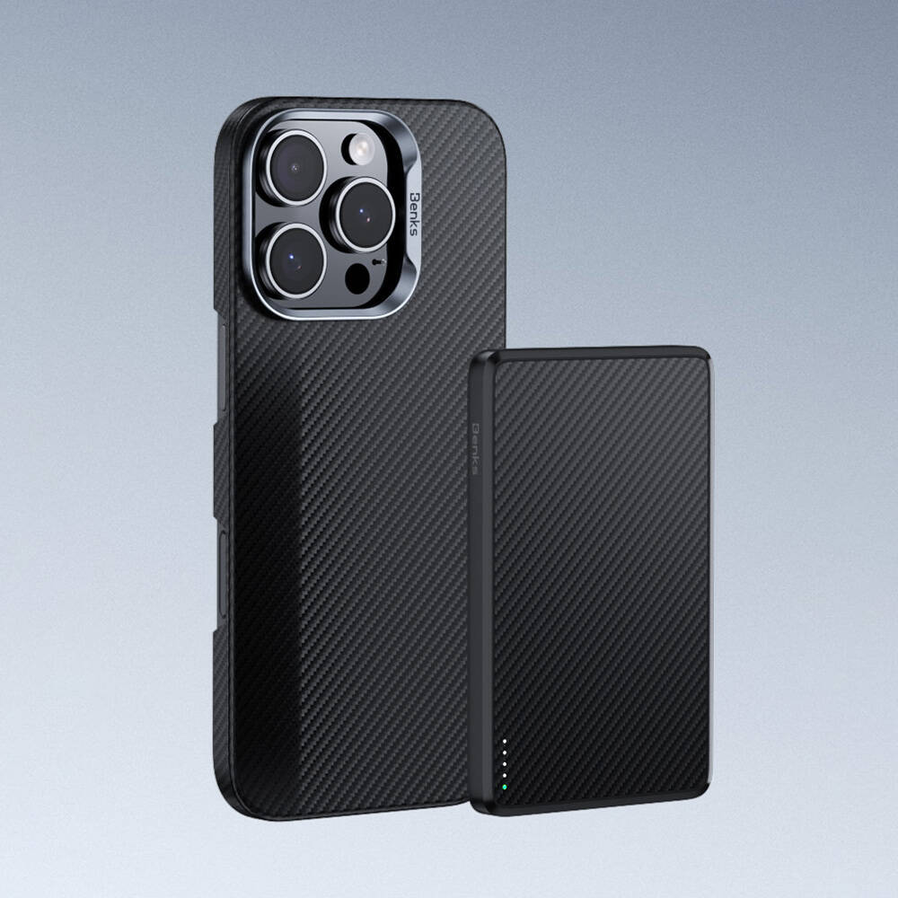 Apple iPhone 16 Pro Kılıf Benks M-safe Şarj Özellikli Magnetik ArmorAir 600D Kevlar Fiber Kapak - Görsel 8