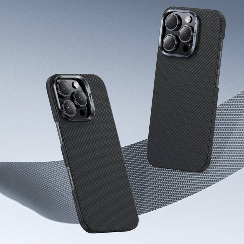 Apple iPhone 16 Pro Kılıf Benks M-safe Şarj Özellikli Magnetik ArmorAir 600D Kevlar Fiber Kapak - Görsel 9