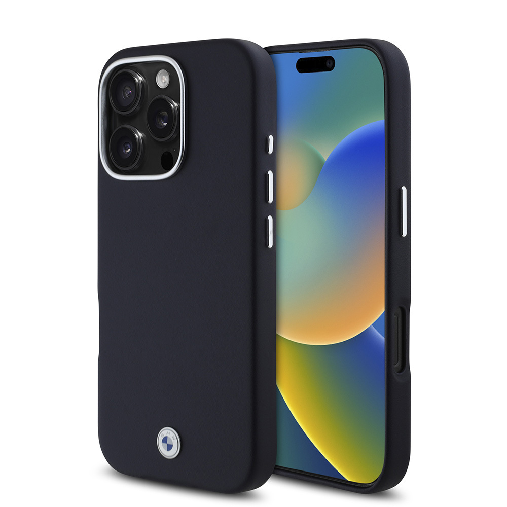 Apple iPhone 16 Pro Kılıf BMW Orjinal Lisanslı M-safe Şarj Özellikli Metal Logolu Tam Kaplama Deri Kapak