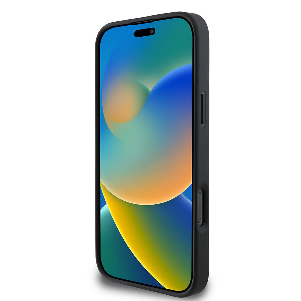 Apple iPhone 16 Pro Kılıf Guess Orjinal Lisanslı M-safe Şarj Özellikli Yazı Logolu Saffiano Classic Kapak - Görsel 5