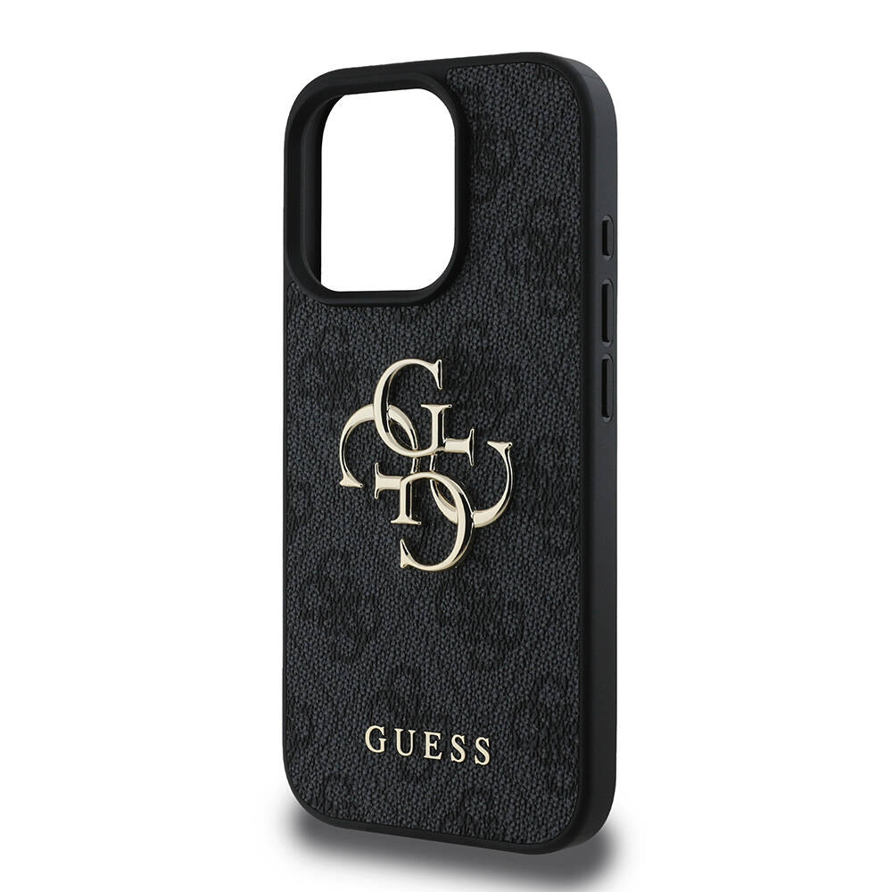 Apple iPhone 16 Pro Kılıf Guess Orjinal Lisanslı PU Deri 4G Desenli Metal Büyük 4G ve Yazı Logolu Kapak - Görsel 6