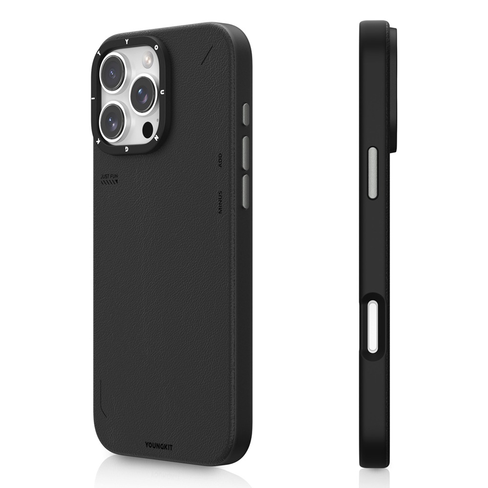 Apple iPhone 16 Pro Kılıf M-safe Şarj Özellikli Basit Mat Deri Desenli Youngkit Tech Fashion Serisi Kapak