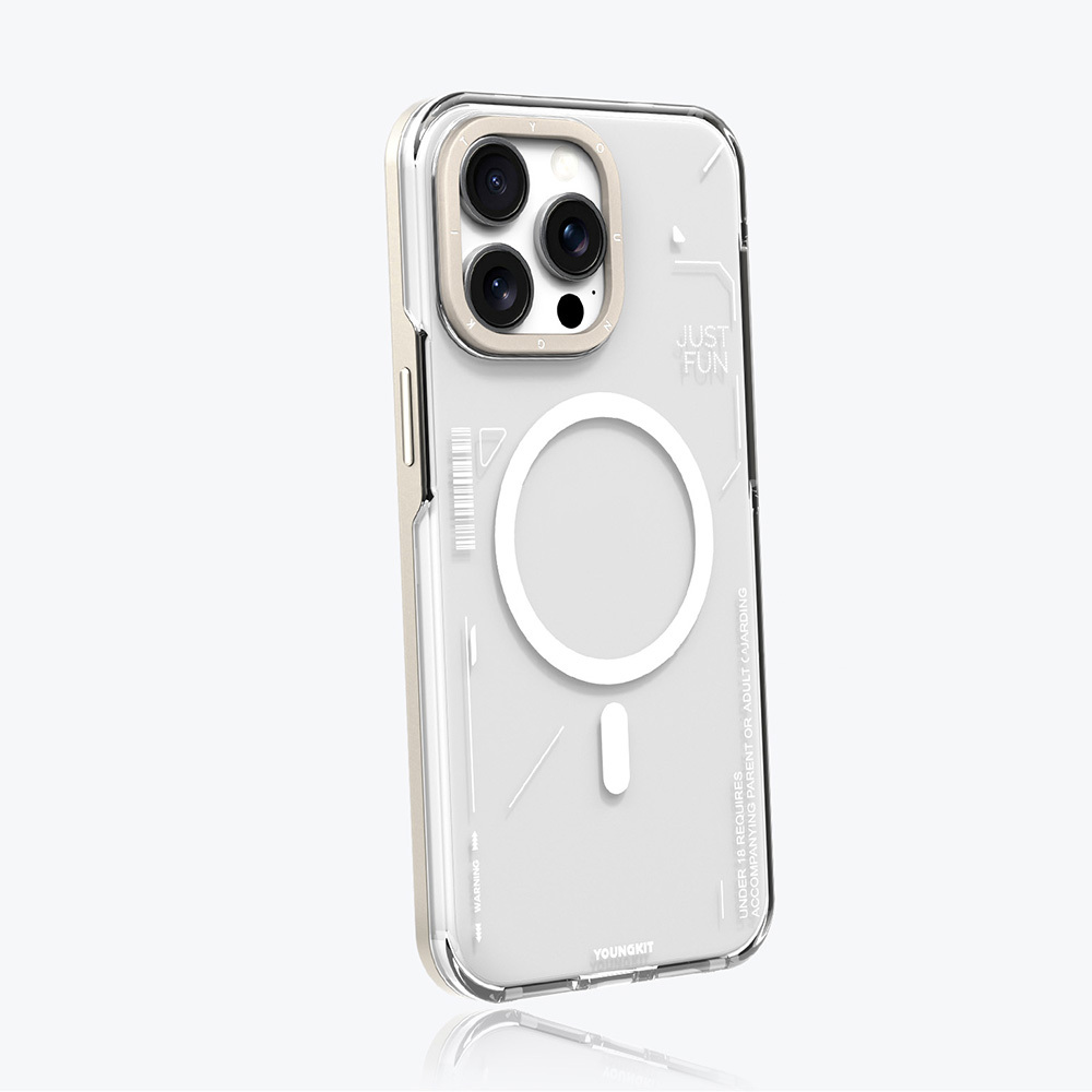 Apple iPhone 16 Pro Kılıf M-safe Şarj Özellikli Çıkarılabilir Arka Yüzeyli Youngkit Mecha Kapak - Görsel 5