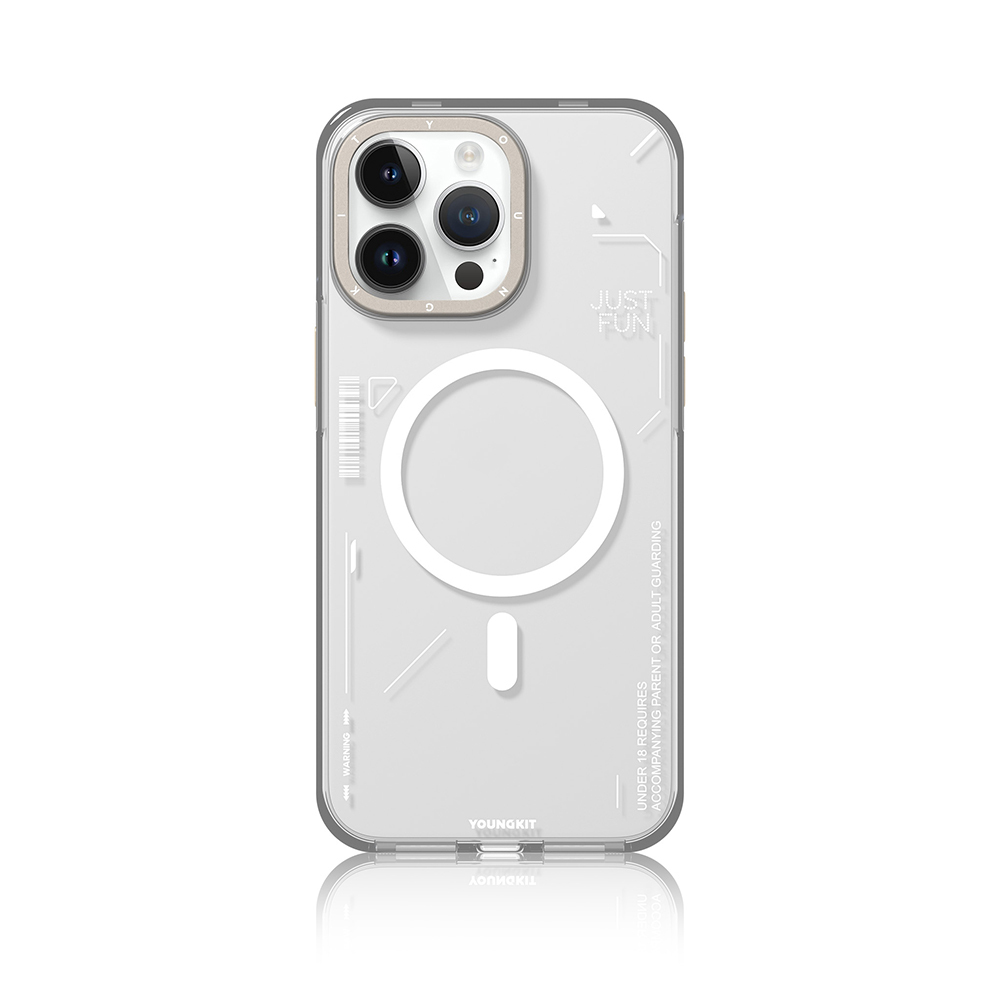 Apple iPhone 16 Pro Kılıf M-safe Şarj Özellikli Çıkarılabilir Arka Yüzeyli Youngkit Mecha Kapak - Görsel 9