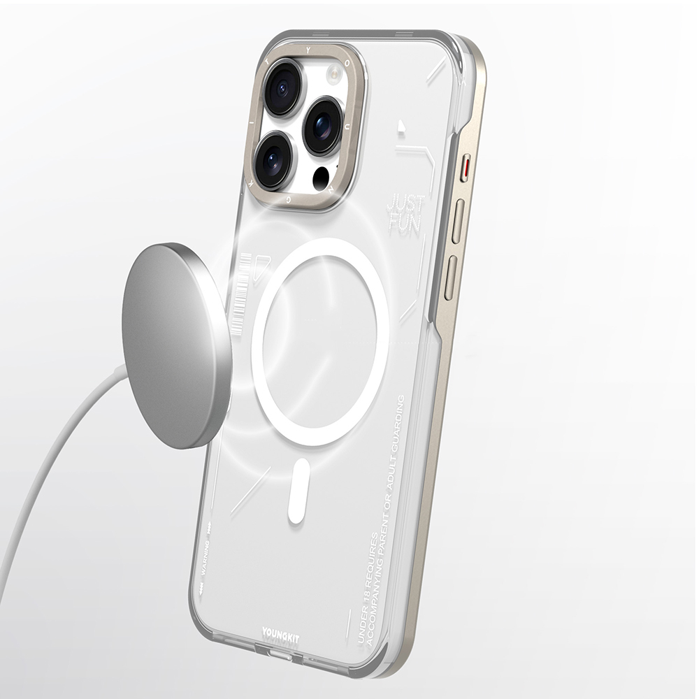 Apple iPhone 16 Pro Kılıf M-safe Şarj Özellikli Çıkarılabilir Arka Yüzeyli Youngkit Mecha Kapak - Görsel 17