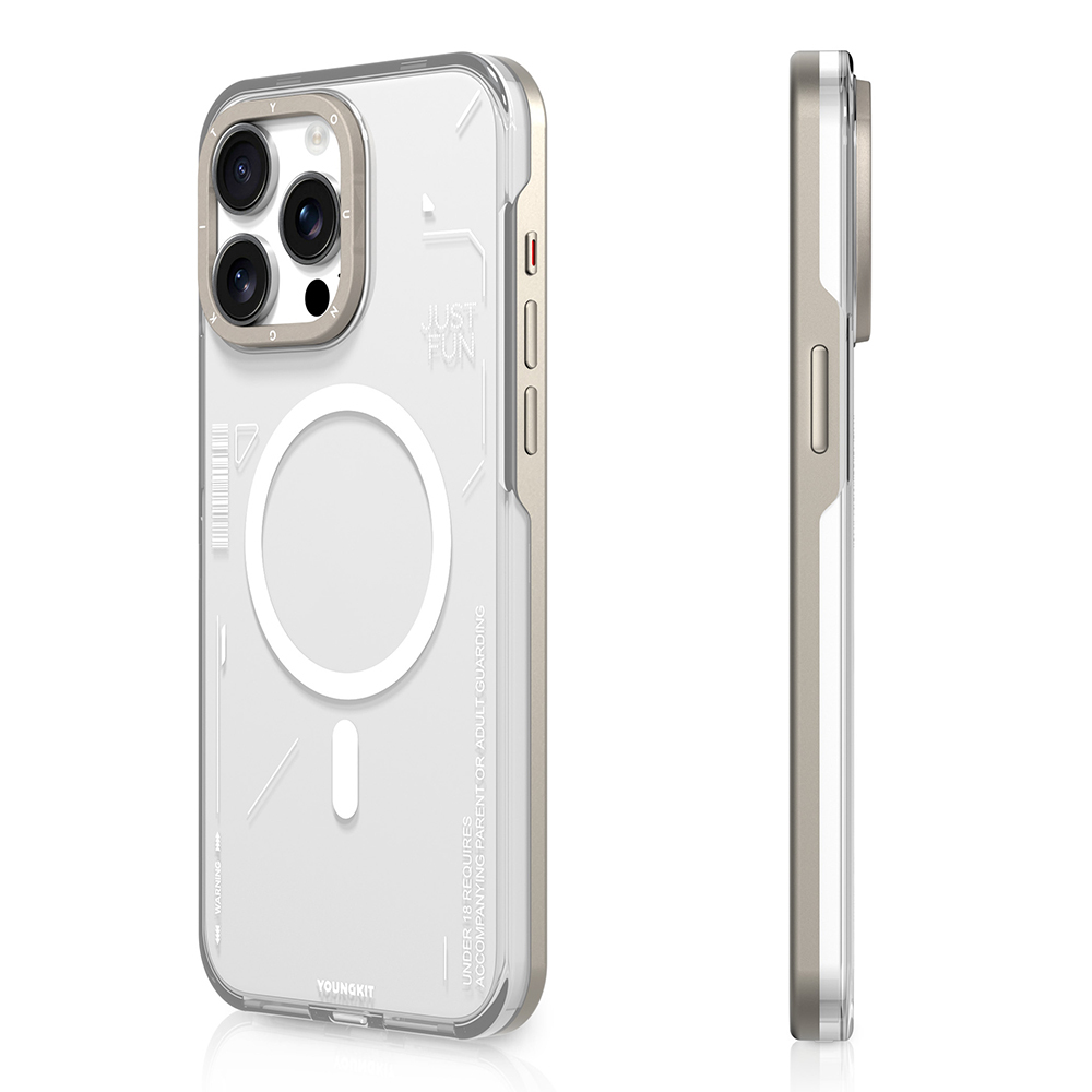Apple iPhone 16 Pro Kılıf M-safe Şarj Özellikli Çıkarılabilir Arka Yüzeyli Youngkit Mecha Kapak