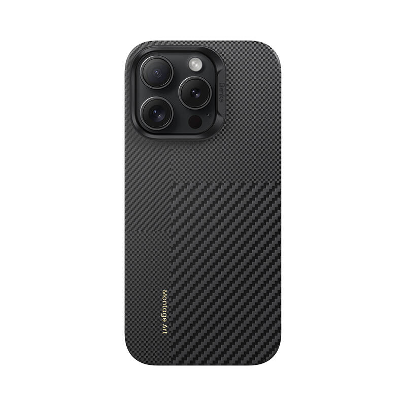 Apple iPhone 16 Pro Kılıf M-safe Şarj Özellikli Karbon Fiber Benks Montage ArmorAir Kevlar Kapak