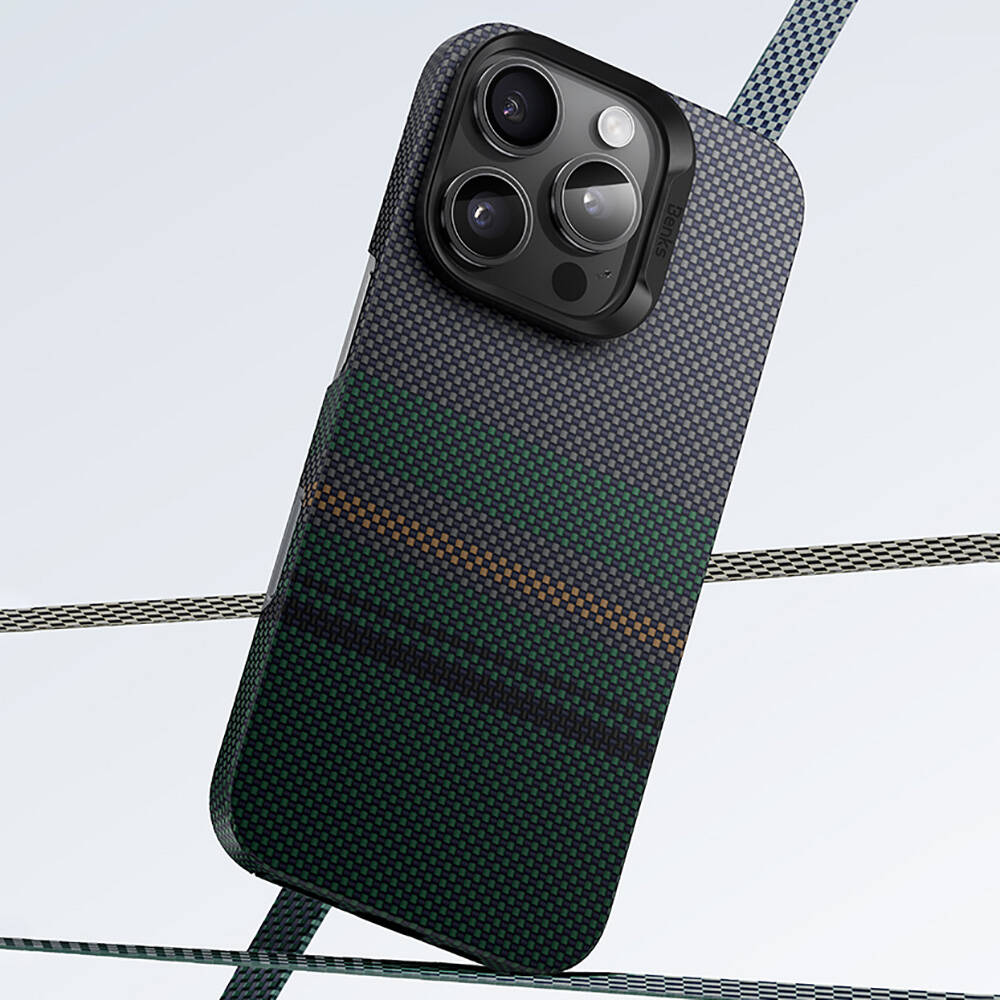 Apple iPhone 16 Pro Kılıf M-safe Şarj Özellikli Karbon Fiber Tasarımlı Benks Aurora ArmorAir Kevlar Kapak - Görsel 7