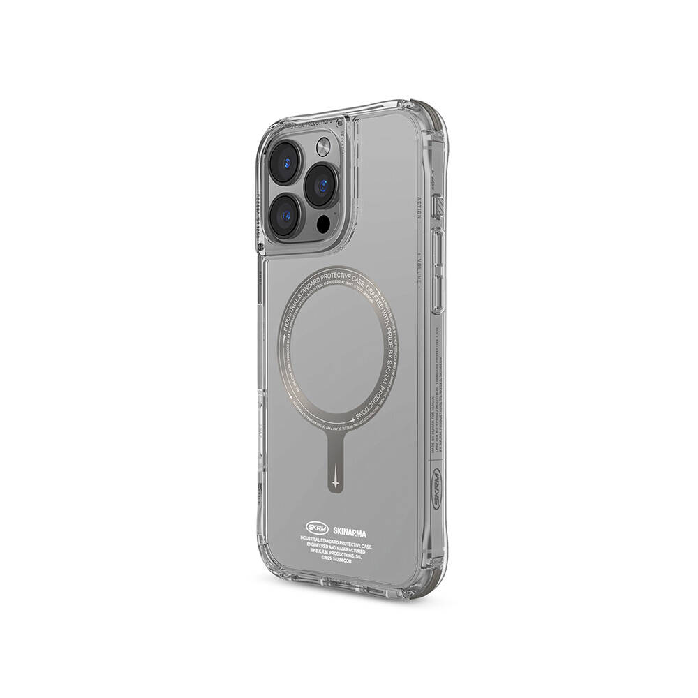 Apple iPhone 16 Pro Kılıf M-safe Şarj Özellikli Şeffaf Airbag Tasarımlı Skinarma Saido Prime Kapak