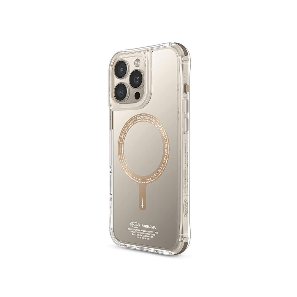 Apple iPhone 16 Pro Kılıf M-safe Şarj Özellikli Şeffaf Airbag Tasarımlı Skinarma Saido Prime Kapak