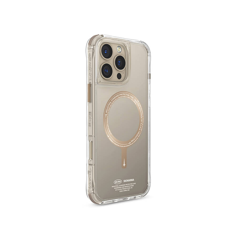 Apple iPhone 16 Pro Kılıf M-safe Şarj Özellikli Şeffaf Airbag Tasarımlı Skinarma Saido Prime Kapak