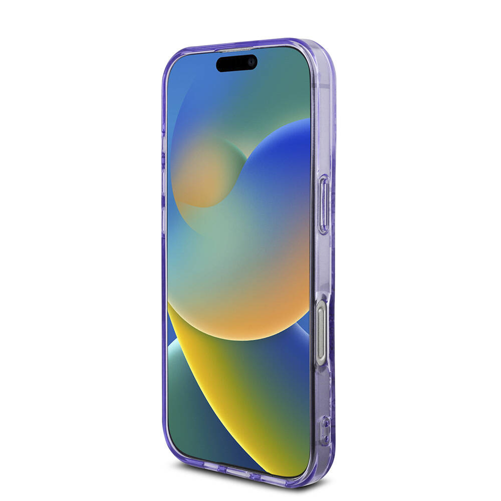 Apple iPhone 16 Pro Max Kılıf Guess Orjinal Lisanslı M-safe Şarj Özellikli IML Baskılı Çiçek İnci Bileklikli Kapak