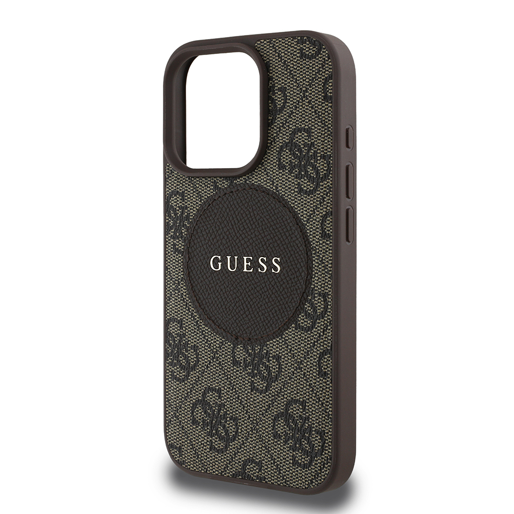 Apple iPhone 16 Pro Max Kılıf Guess Orjinal Lisanslı M-safe Şarj Özellikli Yazı Logolu Circle Classic Kapak