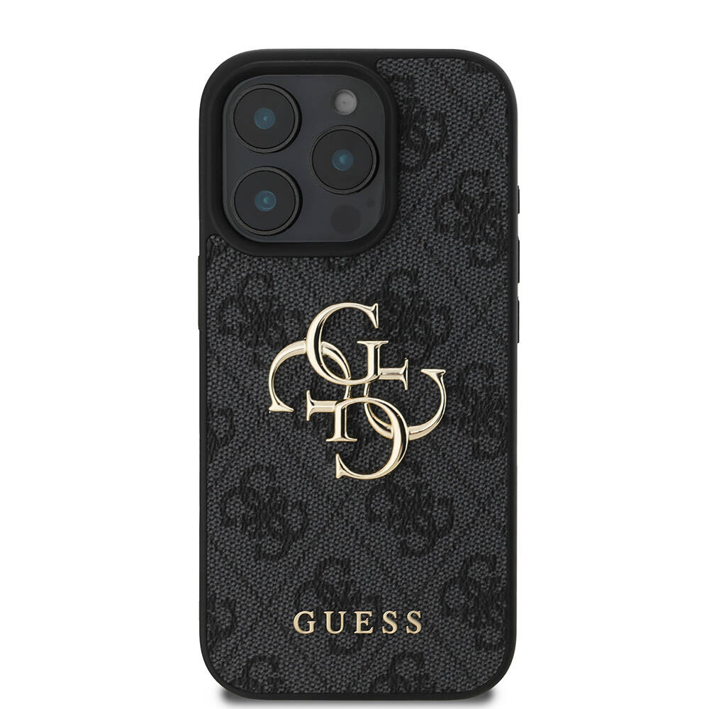 Apple iPhone 16 Pro Max Kılıf Guess Orjinal Lisanslı PU Deri 4G Desenli Metal Büyük 4G ve Yazı Logolu Kapak - Görsel 4