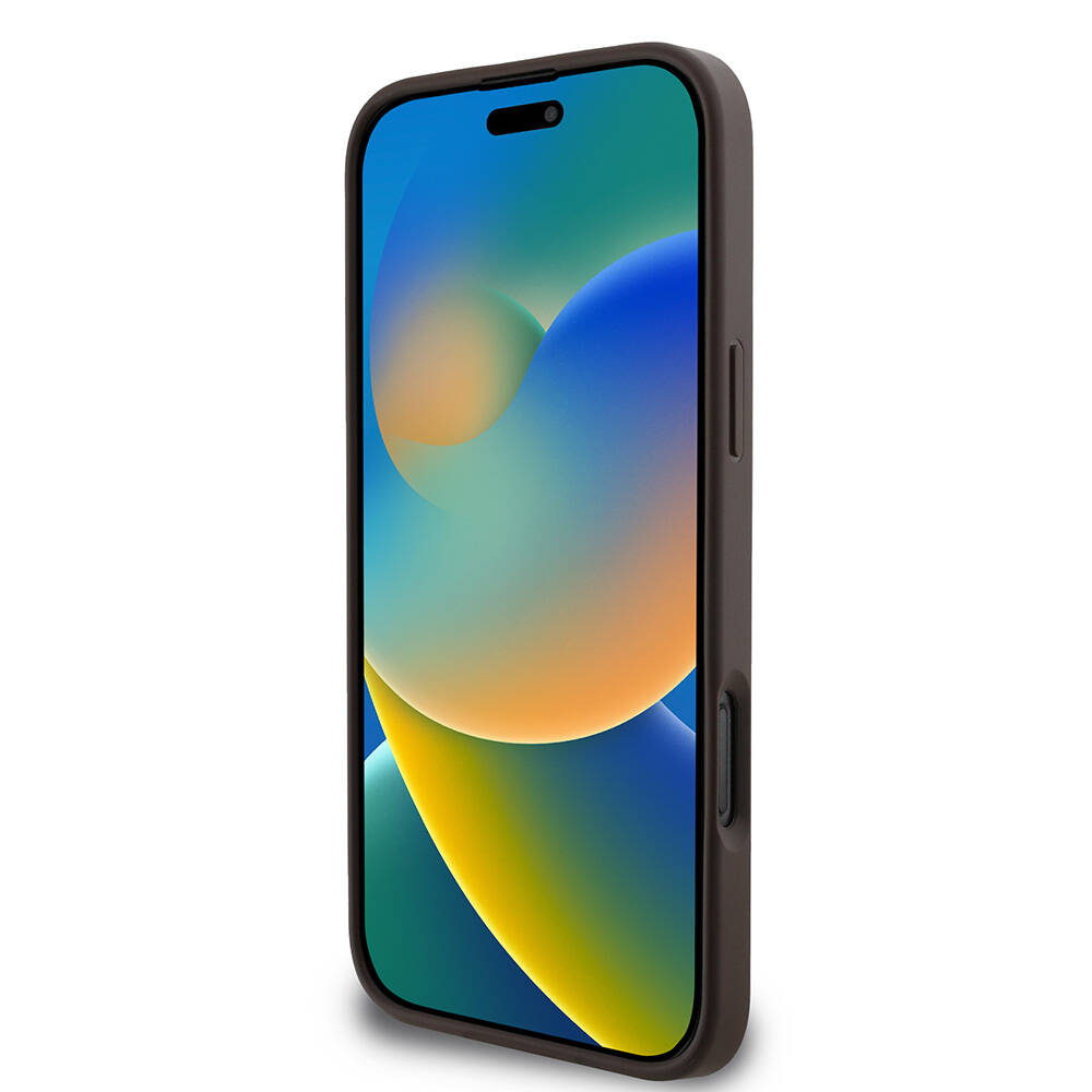 Apple iPhone 16 Pro Max Kılıf Guess Orjinal Lisanslı PU Deri 4G Desenli Metal Büyük 4G ve Yazı Logolu Kapak - Görsel 12