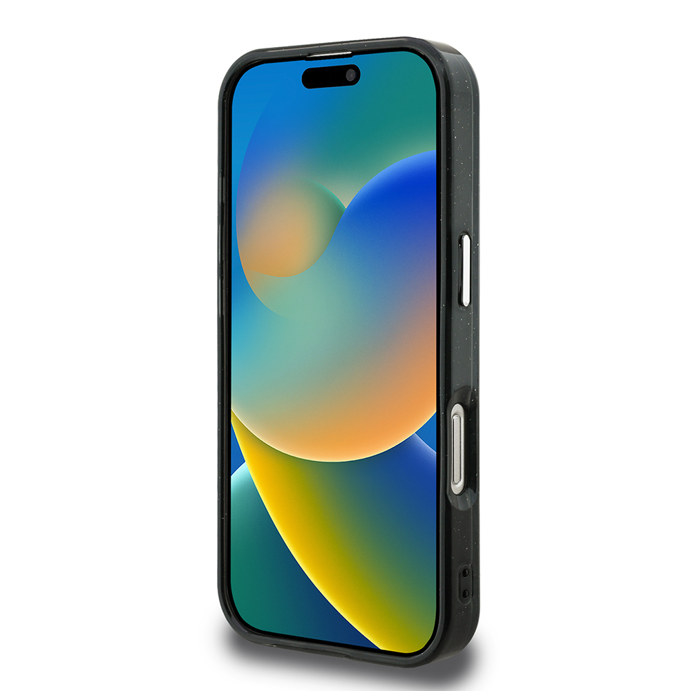 Apple iPhone 16 Pro Max Kılıf Karl Lagerfeld Orjinal Lisanslı Parlayan Simli Karl & Choupette Heads Kapak - Görsel 5