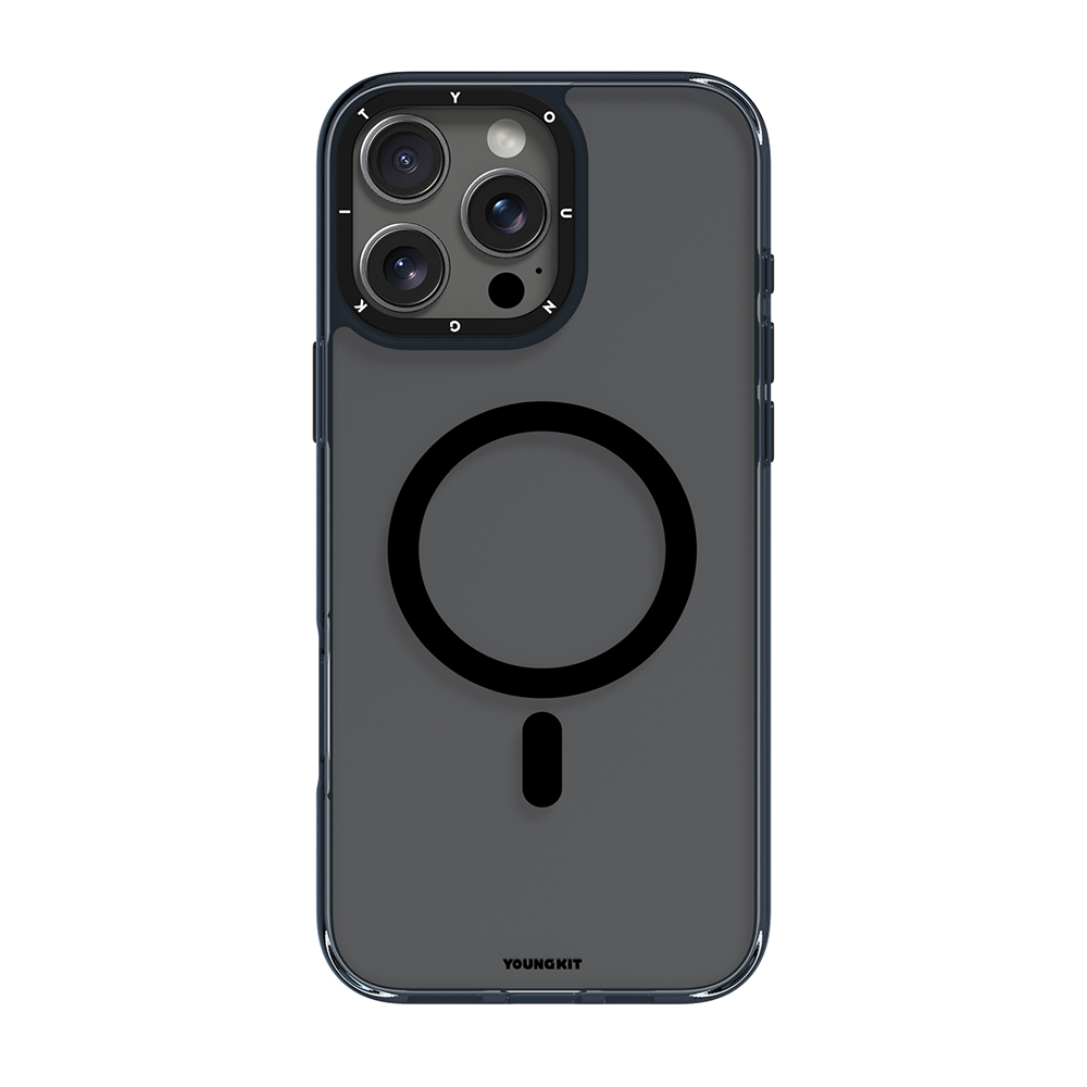 Apple iPhone 16 Pro Max Kılıf M-safe Şarj Özellikli Cam Arka Yüzey TPU Youngkit Gemstone Clear Serisi Kapak