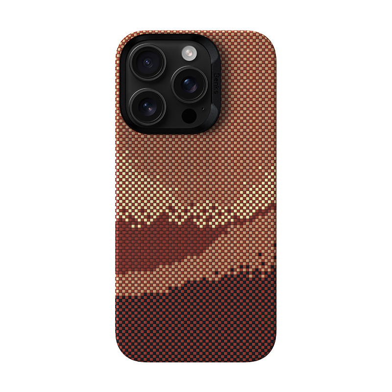 Apple iPhone 16 Pro Max Kılıf M-safe Şarj Özellikli Benks GoldenTide ArmorAir 600D Kevlar Kapak