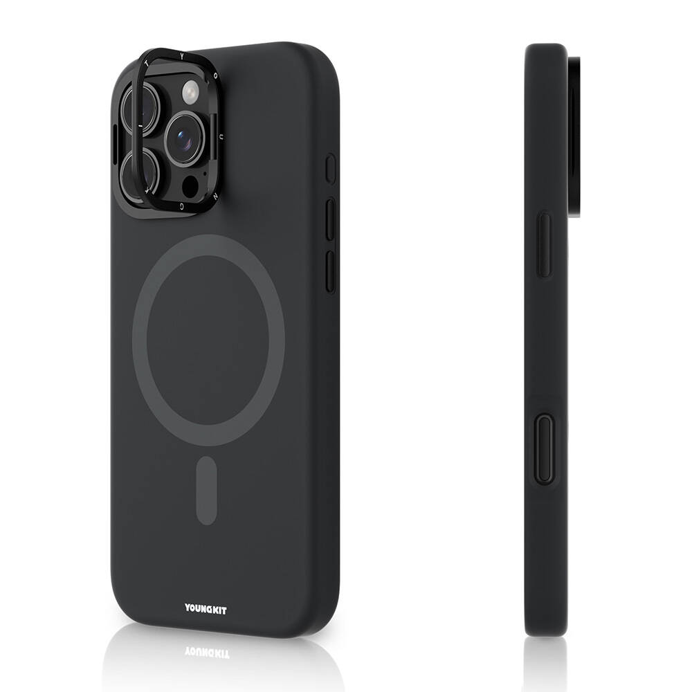Apple iPhone 16 Pro Max Kılıf M-safe Şarj Özellikli Kamera Standlı Youngkit Bitty Cream Kapak