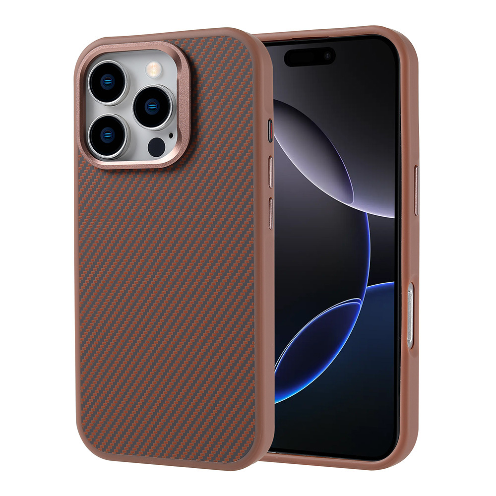 Apple iPhone 16 Pro Max Kılıf M-safe Şarj Özellikli Karbon Fiber Görünümlü Zore Troy Kapak